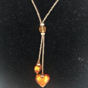 Beaded hearts - topaz